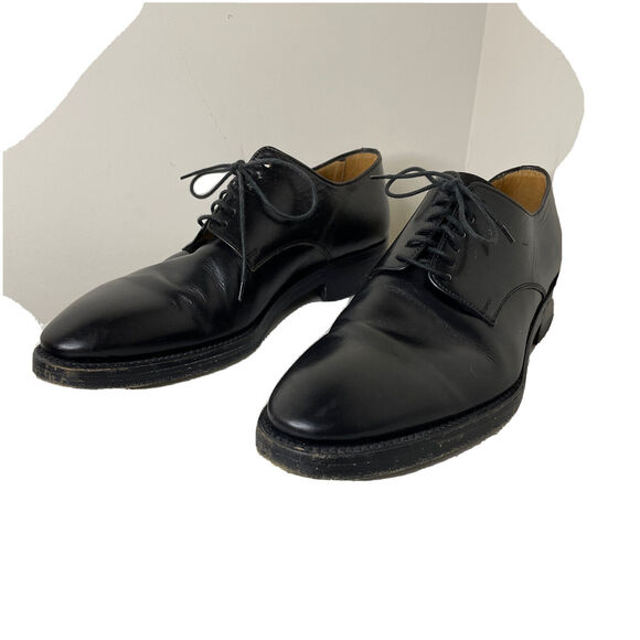 L.F. LIDFORT FOR BARNEYS NY MEN\'S BLACK LEATHER OXFORD SHOES SZ 7 MADE IN ITALY main image 7